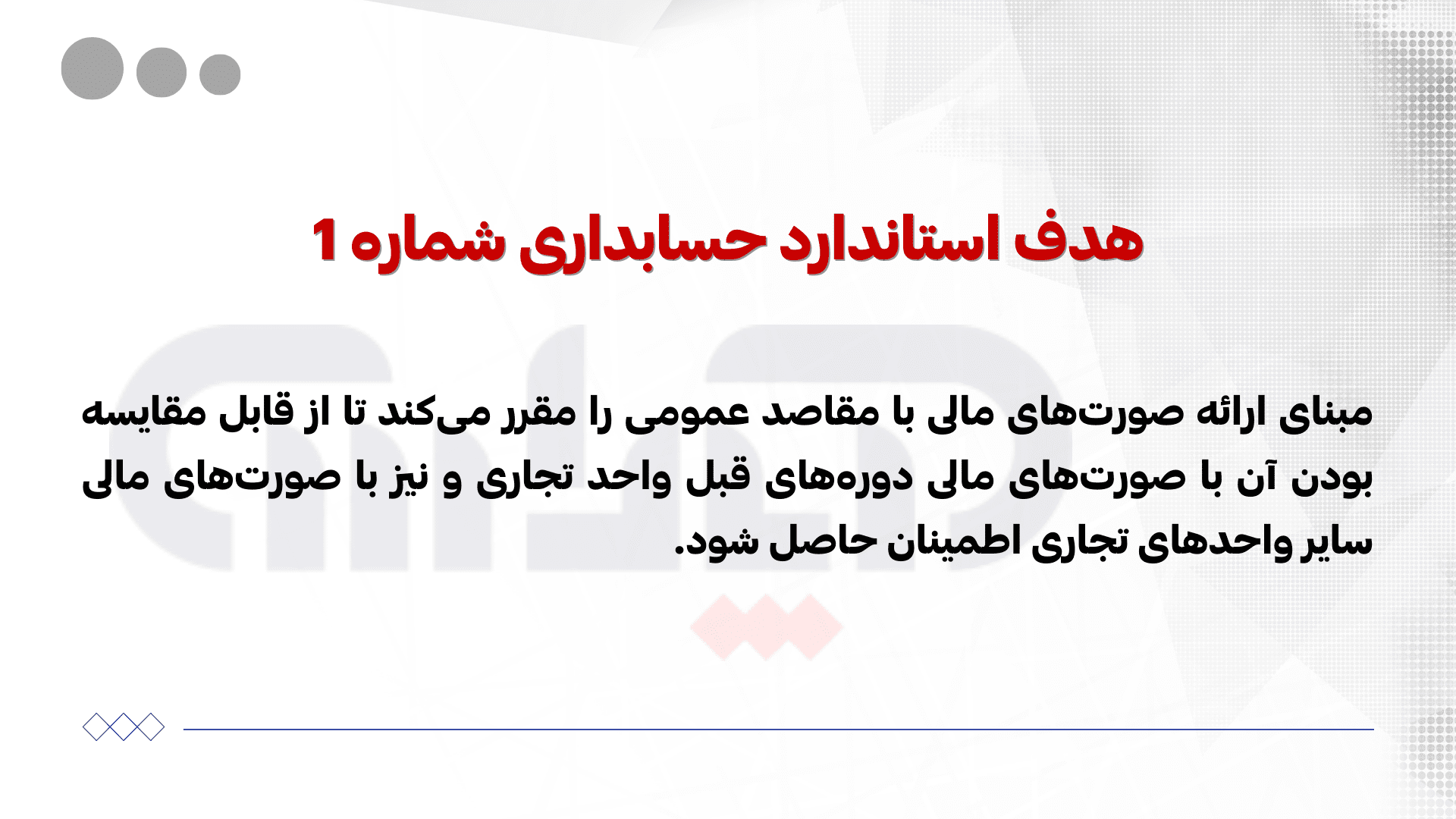 اینفوگرافیک هدف استاندارد شماره 1 حسابداری ارائه صورتهای مالی