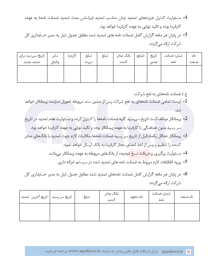 عکس نمونه قرارداد ضمانت نامه های تعهد پرداخت