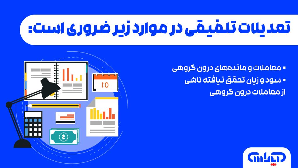 موارد مرتبط با تعدیلات تلفیقی