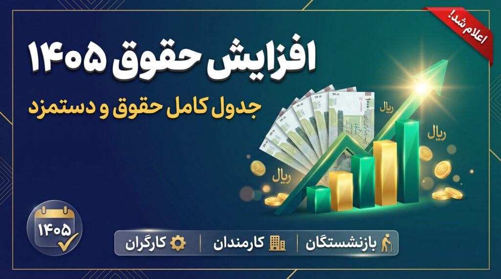 افزایش حقوق 1405 اعلام شد + جدول کامل حقوق و دستمزد در سال 1405